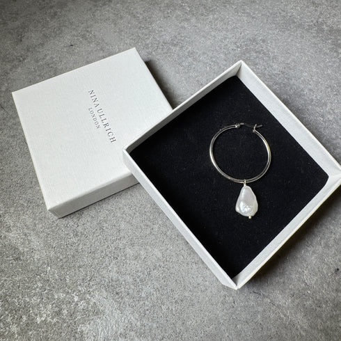 Nina Ullrich Baroque Pearl Hoop Earring - Single